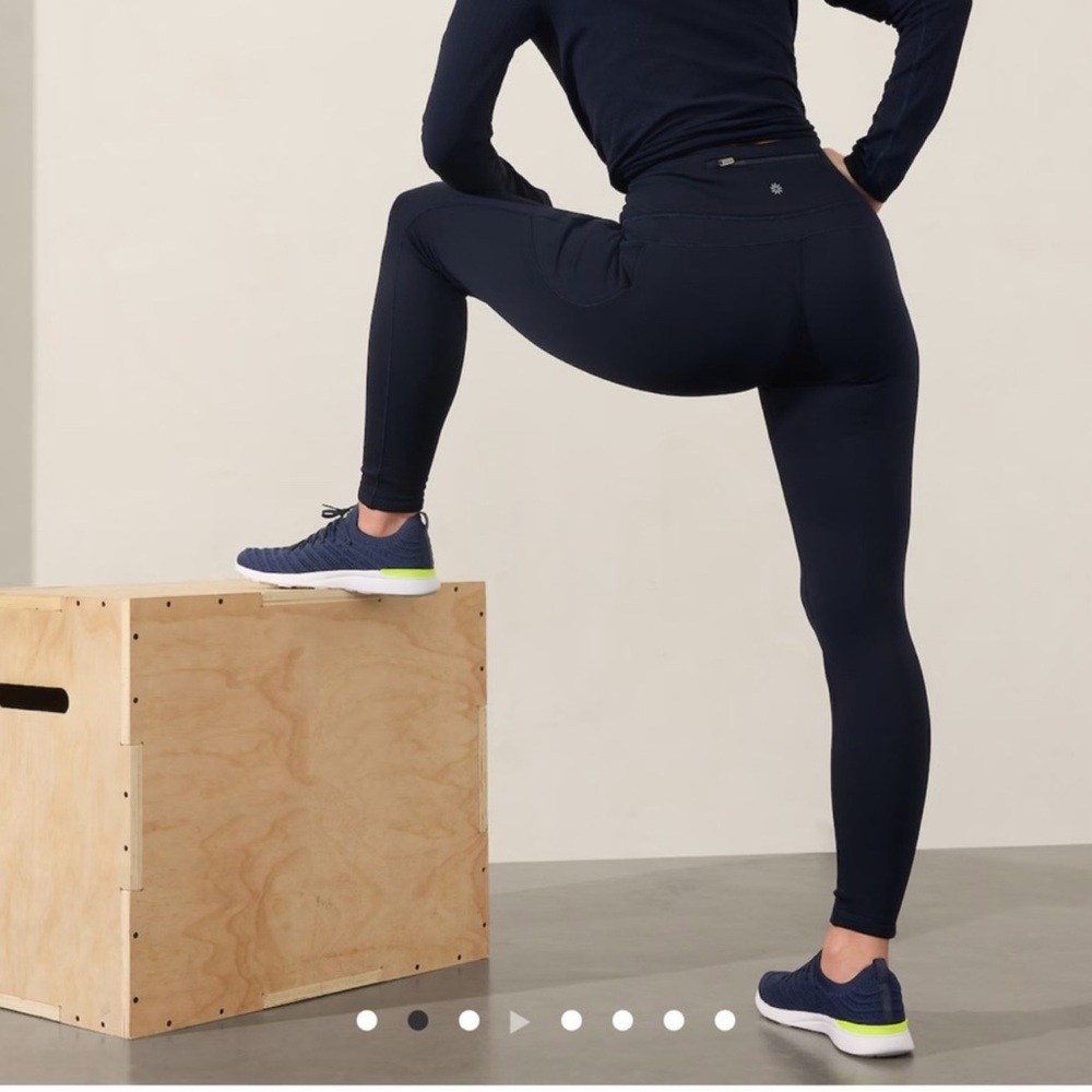 Athleta Altitude Stash Tight in Polartec Powerstretch- Navy Blue
